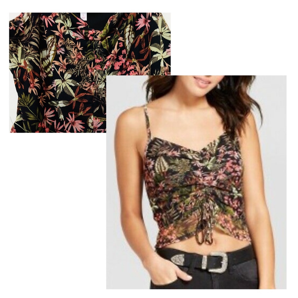 Mesh Ruched Front Tank Top